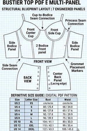 Bustier Top PDF: 3 - File Multi - Panel Structural Blueprint | HappyOff - Happyoff