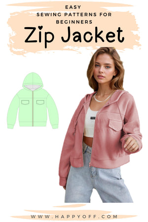 Jacket Pattern, Sewing Patterns, Women Patterns, Hoodie Sewing Pattern, Zip Jacket Pattern, Crop Jacket, Crop Hoodie, Pattern Jacket