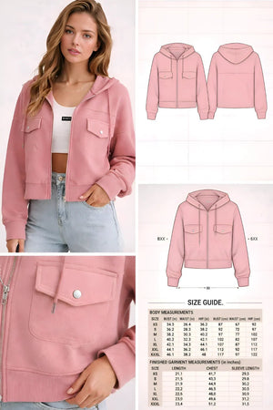 Zip Jacket PDF: 3 - File Elasticated Structural Blueprint | HappyOff - Happyoff