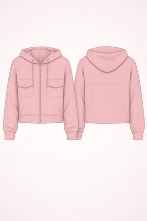 Zip Jacket PDF: 3 - File Elasticated Structural Blueprint | HappyOff - Happyoff