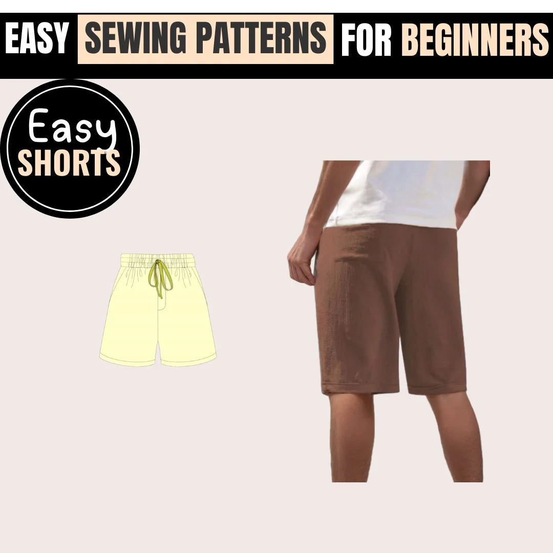 Easy Men's Shorts PDF Pattern, Mens Shorts Sewing Pattern PDF Easy, Beginner Men's Shorts Sewing Pattern PDF, Simple Men's Shorts PDF Pattern, Quick Sew Men's Shorts Pattern PDF, Men's Shorts Pattern PDF Easy to Follow