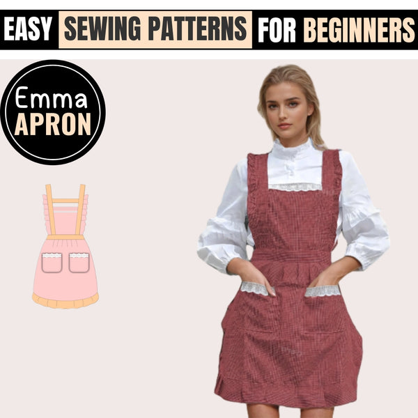 Easy DIY Trendy Apron Sewing Pattern (PDF Download) for Beginners