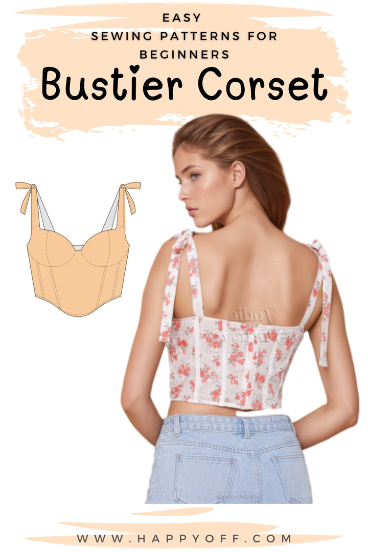 Bustier Pattern, Corset Sewing Pattern, Bodice pattern, Bustier Corset Pattern, Sewing Patterns, Women Sewing Pattern Top Corset