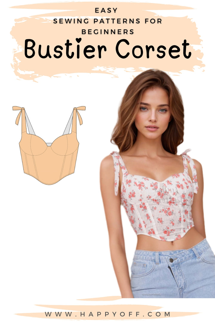 Bustier Pattern, Corset Sewing Pattern, Bodice pattern, Bustier Corset Pattern, Sewing Patterns, Women Sewing Pattern Top Corset