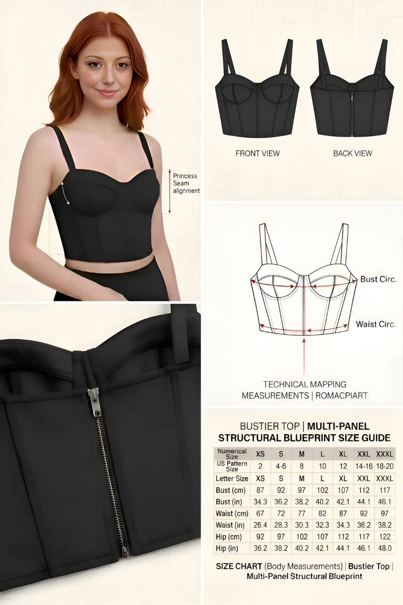 Bustier Top PDF: 3 - File Multi - Panel Structural Blueprint | HappyOff - Happyoff