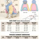 Cat hoodie design with size chart and garment dimensions