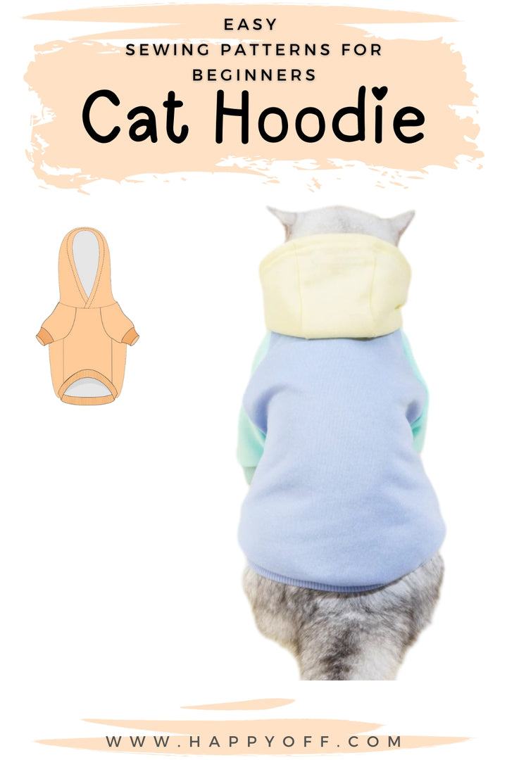 Cat Pattern, Cat Hoodie Sewing Pattern, Sewing Pattern Pet, Pattern for Cat, Pet Pattern, Sewing pattern for Cat, Cat Hoodie