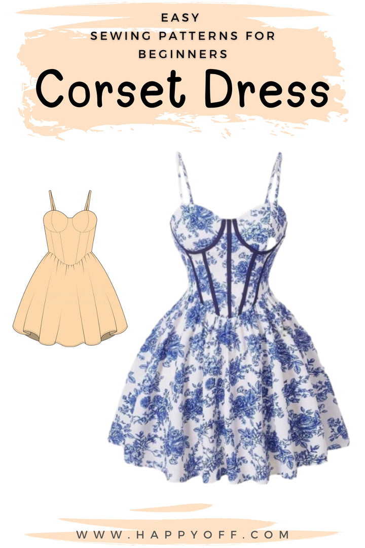 Corset Dress Pattern, Bustier Dress Pattern, Women Pattern, Dress Sewing Pattern for Women, Renaissance Dress, Sewing Pattern