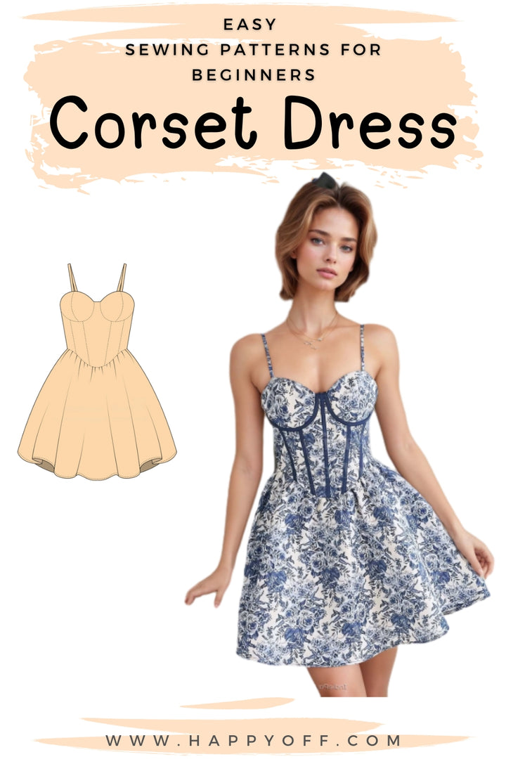 Corset Dress Pattern, Bustier Dress Pattern, Women Pattern, Dress Sewing Pattern for Women, Renaissance Dress, Sewing Pattern