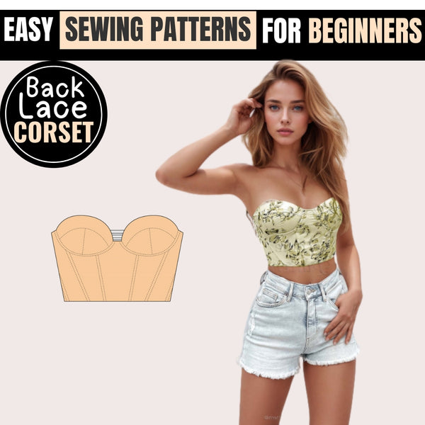 Corset Pattern, Corset Top Sewing Pattern, Bustier pattern, Bustier Corset Pattern, Sewing Patterns, Women Sewing Pattern Top