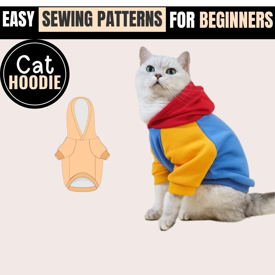 Cute and cozy DIY Cat Hoodie Sewing Pattern PDF