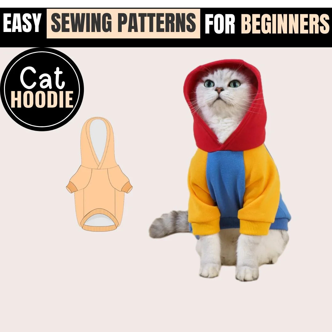Cute and cozy DIY Cat Hoodie Sewing Pattern PDF