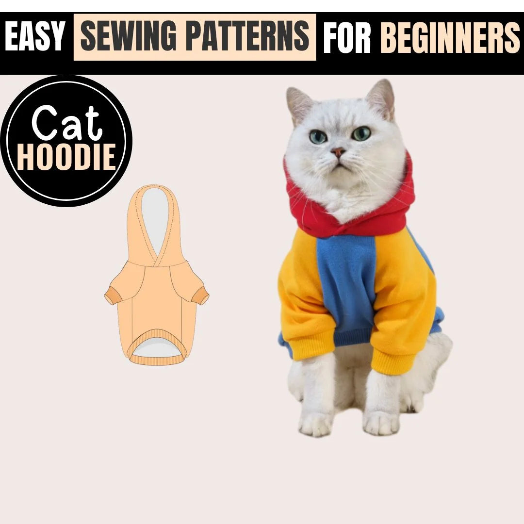 Cute and cozy DIY Cat Hoodie Sewing Pattern PDF