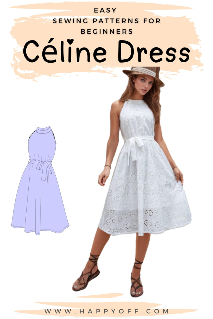 Halter Dress Sewing Pattern, Summer Dress Pattern, Sewing Patterns, Women Patterns, Prom Dress, Sleeveless Dress Sewing Pattern