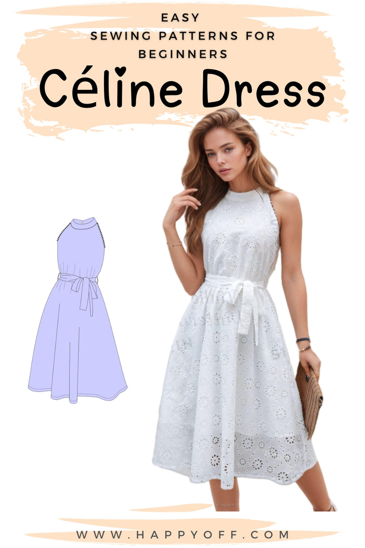 Halter Dress Sewing Pattern, Summer Dress Pattern, Sewing Patterns, Women Patterns, Prom Dress, Sleeveless Dress Sewing Pattern