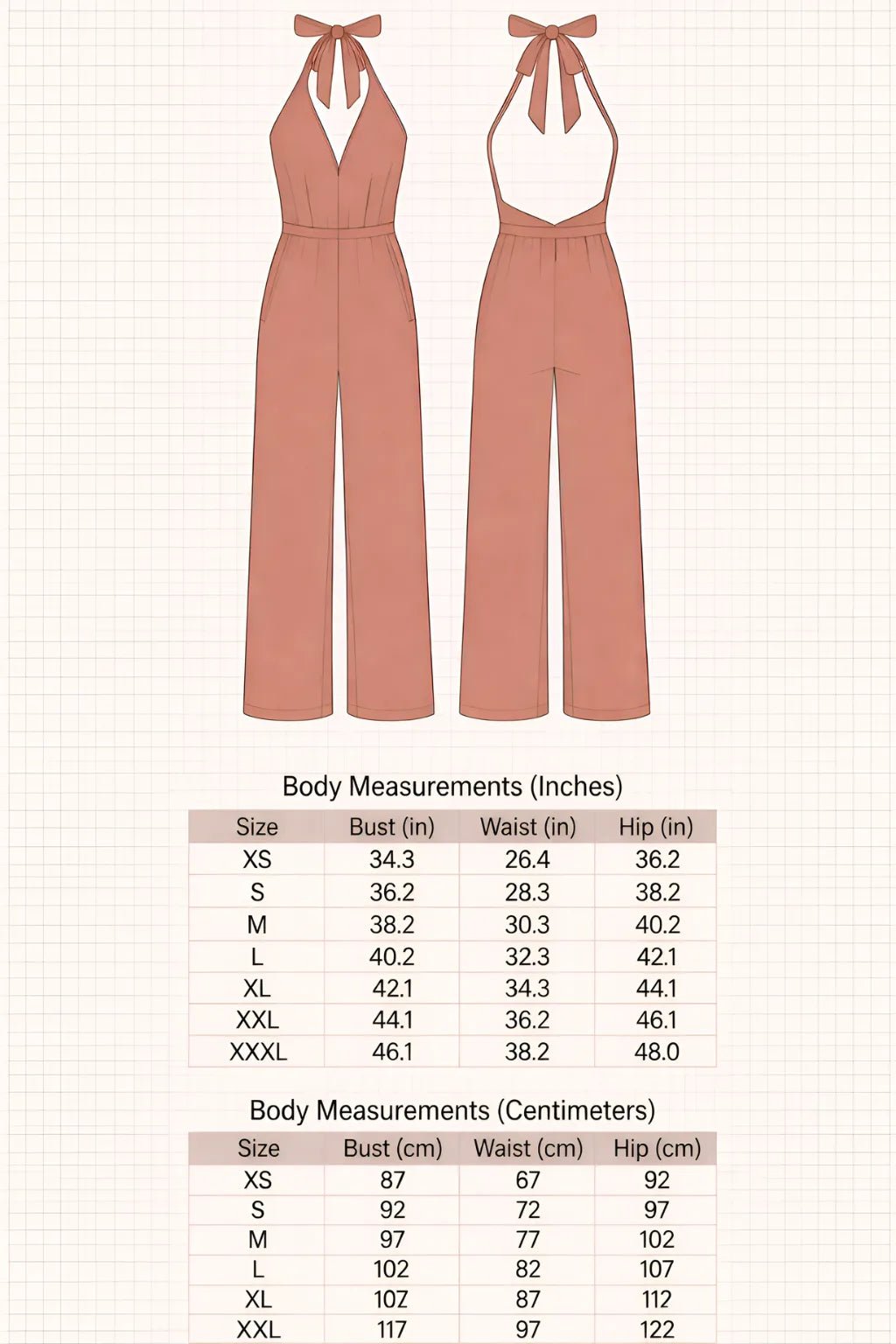 Halter Jumpsuit PDF: 3 - File Projector - Ready Wide - Leg Blueprint | HappyOff - Happyoff