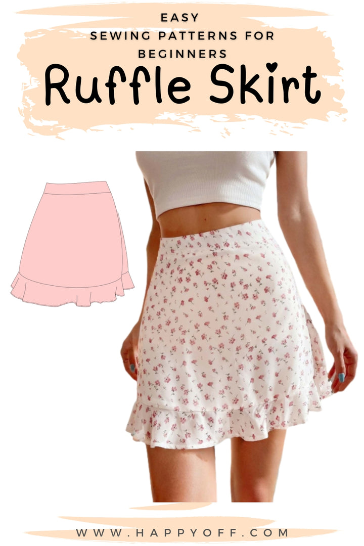 Mini Skirt Pattern, Skirt Pattern, Women Sewing Pattern, Ruffled Skirt, Sewing Patterns, Summer Skirt, Skirt Sewing Pattern for women