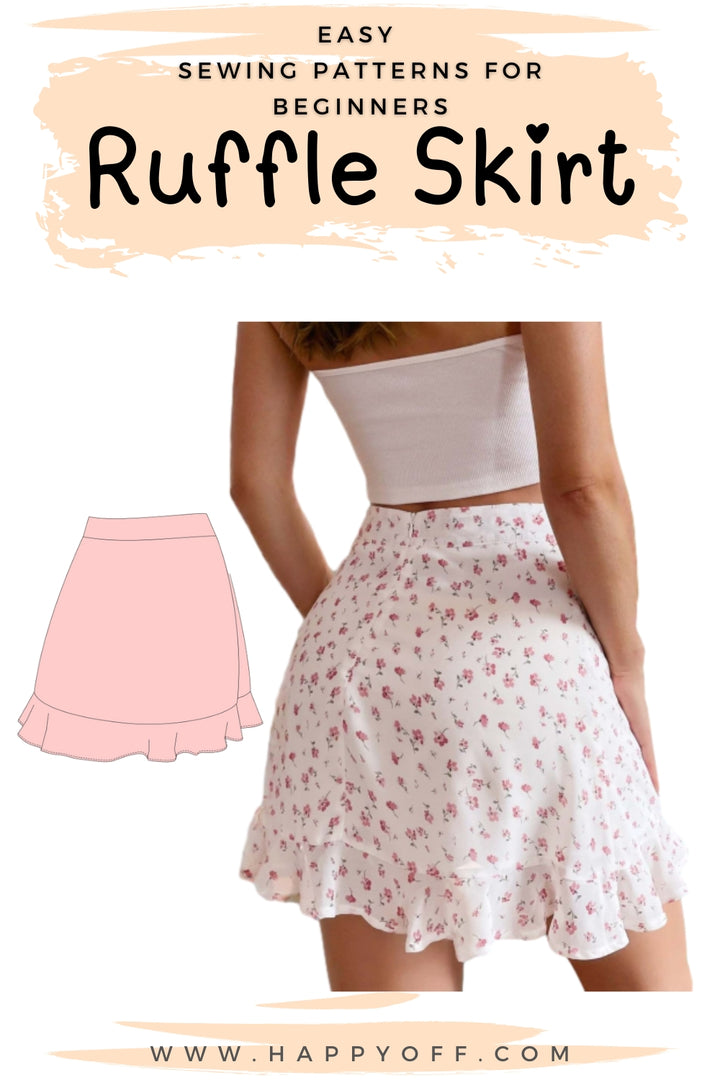 Mini Skirt Pattern, Skirt Pattern, Women Sewing Pattern, Ruffled Skirt, Sewing Patterns, Summer Skirt, Skirt Sewing Pattern for women