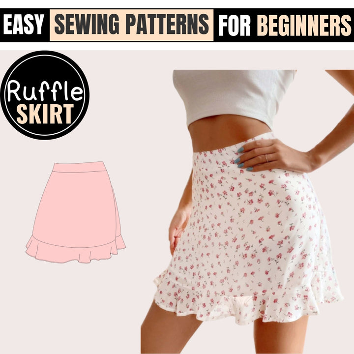 Mini Skirt Pattern, Skirt Pattern, Women Sewing Pattern, Ruffled Skirt, Sewing Patterns, Summer Skirt, Skirt Sewing Pattern for women