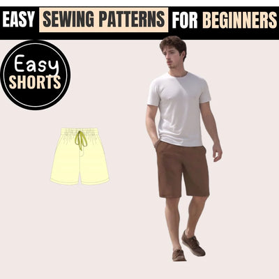Easy Men's Shorts PDF Pattern, Mens Shorts Sewing Pattern PDF Easy, Beginner Men's Shorts Sewing Pattern PDF, Simple Men's Shorts PDF Pattern, Quick Sew Men's Shorts Pattern PDF, Men's Shorts Pattern PDF Easy to Follow