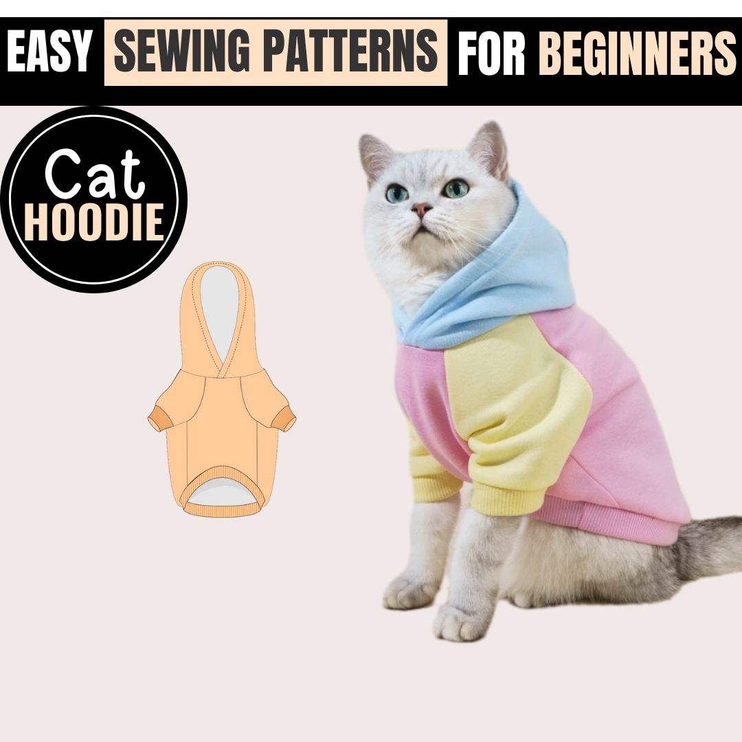 Cute and cozy DIY Cat Hoodie Sewing Pattern PDF
