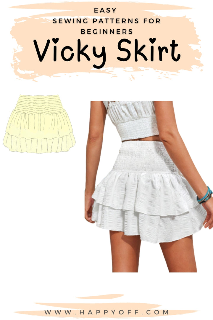 Skirt Pattern, Mini Skirt Pattern, Beginner Skirt Pattern, Women Sewing Pattern, Short Skirt, Mini Skirt, Summer Skirt, Sewing Pattern