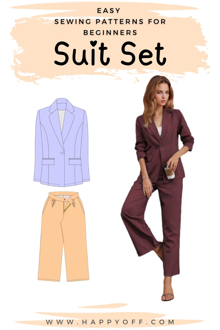 Suit Set Sewing Pattern, Blazer Sewing Pattern, Pants Pattern Women, Suit Pants Pattern, Women Sewing Pattern, Suit Patterns Women