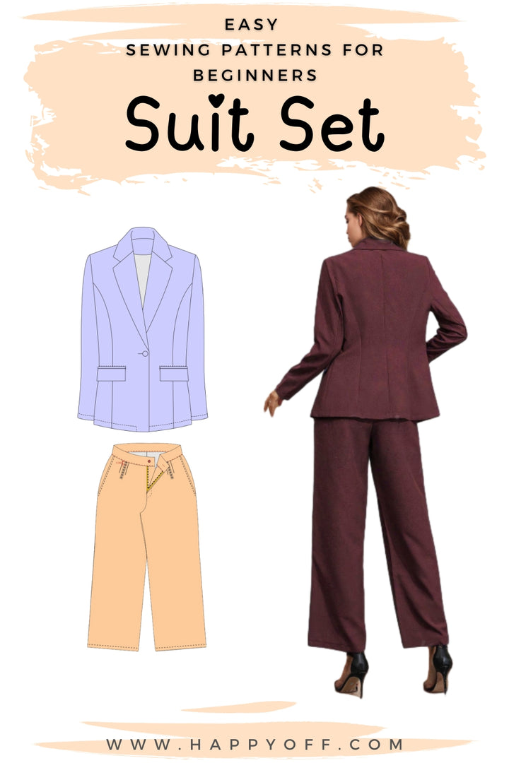 Suit Set Sewing Pattern, Blazer Sewing Pattern, Pants Pattern Women, Suit Pants Pattern, Women Sewing Pattern, Suit Patterns Women