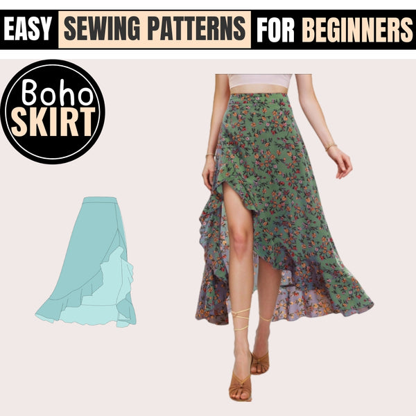 Stylish Tiered Summer Skirt Sewing Pattern (PDF Download)