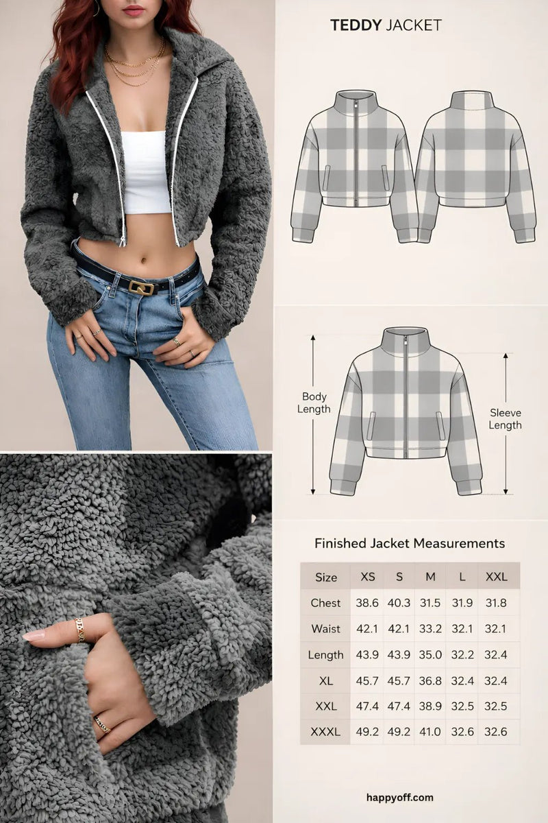 Teddy Jacket PDF: Projector - Ready Blueprint & 3 - Step Guide | HappyOff - Happyoff