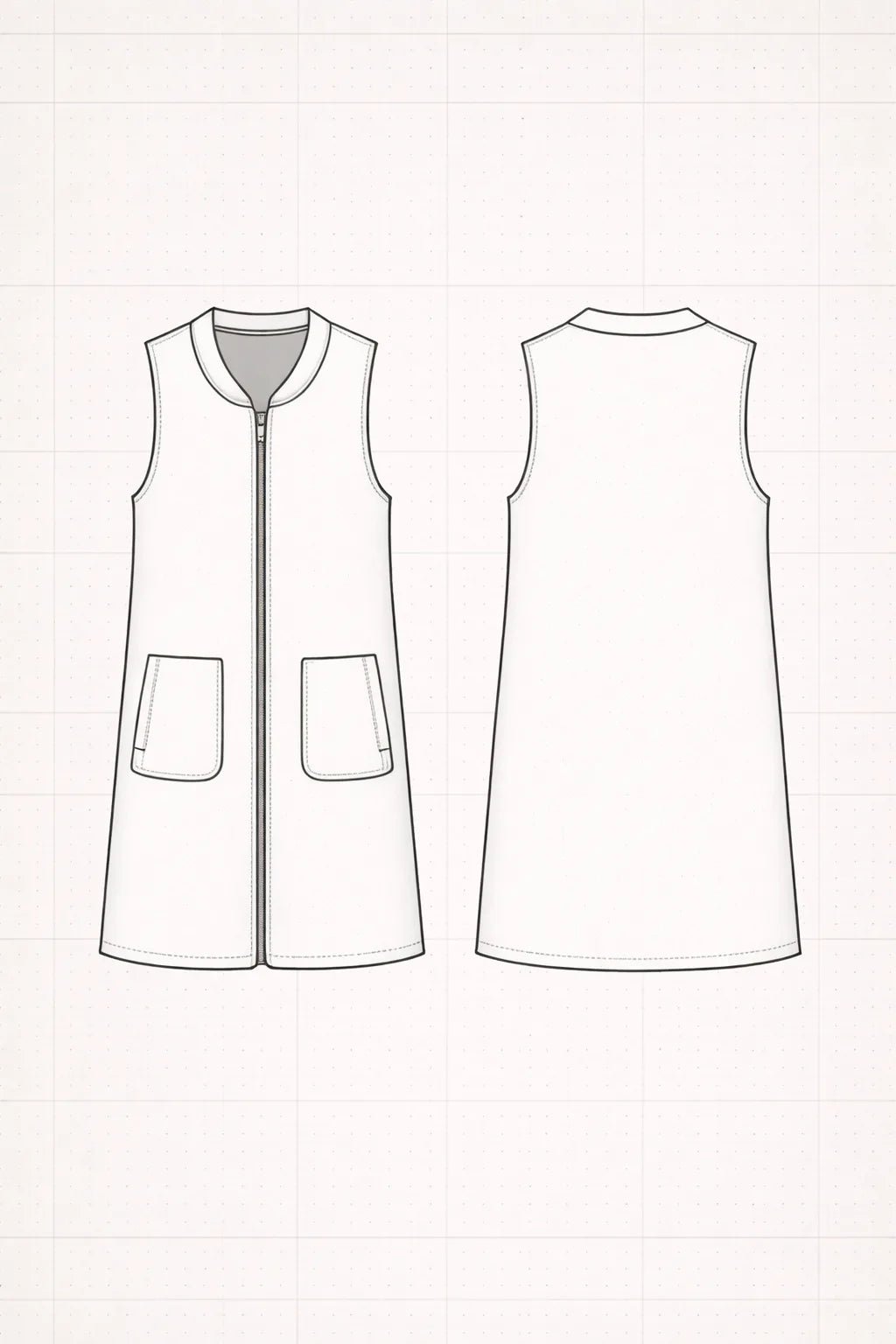 Teddy Vest PDF: A0/A4 Projector - Ready Structural Blueprint | HappyOff - Happyoff