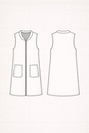 Teddy Vest PDF: A0/A4 Projector - Ready Structural Blueprint | HappyOff - Happyoff