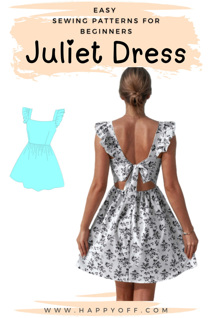 Tie Back Dress Sewing Patter, Summer Dress Pattern, Dress Sewing Pattern, Women Dress Pattern, Sewing Patterns for Women, Dress Pattern