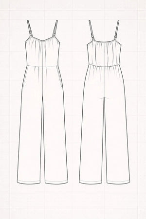 Wide Leg Jumpsuit PDF: High-Volume Architectural Blueprint | HappyOff - Happyoff