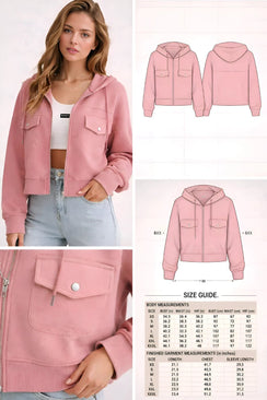 Zip Jacket PDF: 3 - File Elasticated Structural Blueprint | HappyOff - Happyoff
